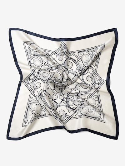 MayTree Scarf 'Seidentuch Floral  dunkelblau weiss' in White, Item view