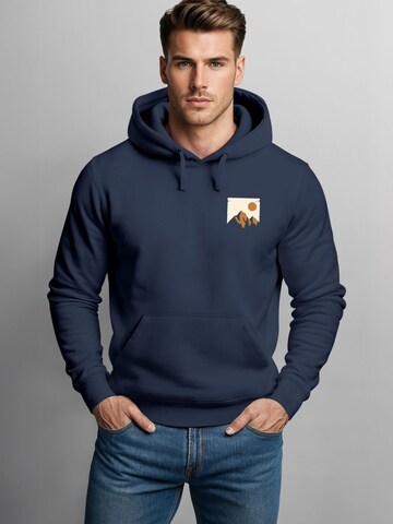Neverless Sweatshirt 'Mointain Badge' in Blue