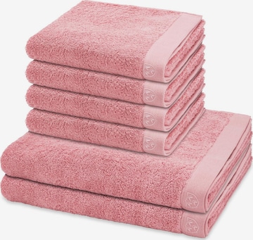 ROSS Towel 'Doubleface Stripes' in Pink: front