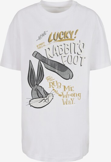 F4NT4STIC T-Shirt 'Looney Tunes Bugs Bunny Rub Me The Wrong Way' in zitrone / grau / dunkelgrau / weiß, Produktansicht