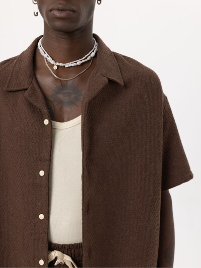 VAMOS CLO Button Up Shirt in Chocolate, Item view