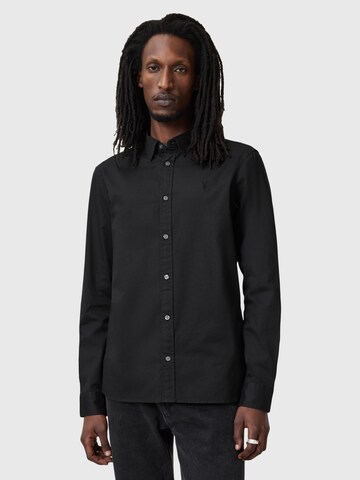 AllSaints Средняя посадка Рубашка 'HAWTHORNE' в Черный: спереди