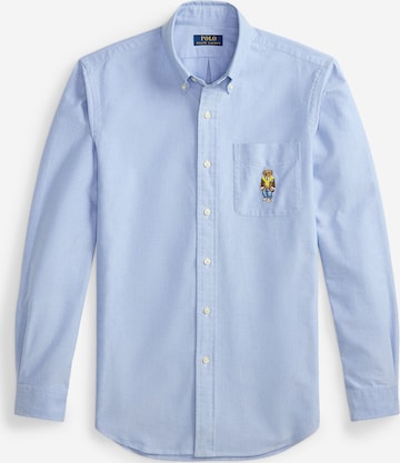 mėlyna Polo Ralph Lauren Priglundantis modelis Marškiniai 'CLASSIC': priekis