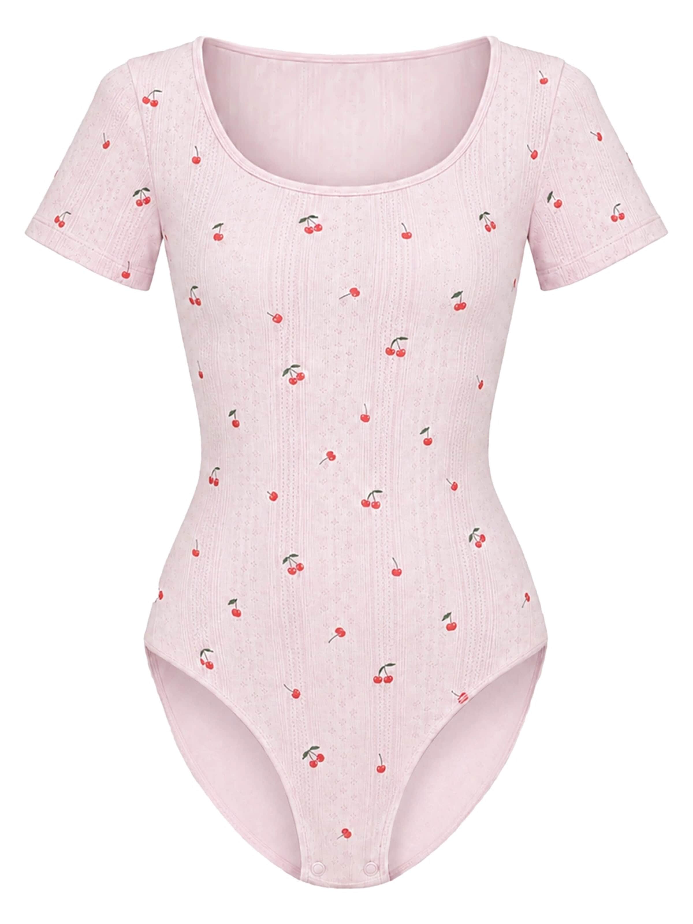 cfabBodi za oblikovanje 'T-Shirt Bodysuit Sculpting Shapewear with Briefs' - roza boja: prednji dio