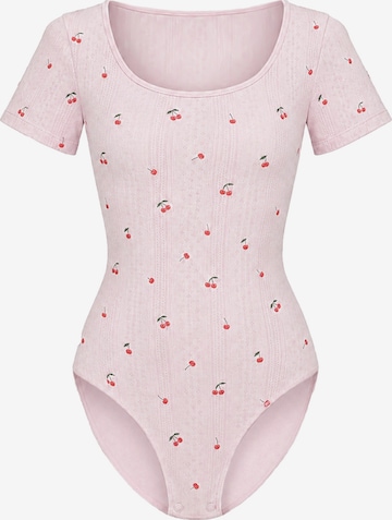 cfabBodi za oblikovanje 'T-Shirt Bodysuit Sculpting Shapewear with Briefs' - roza boja: prednji dio