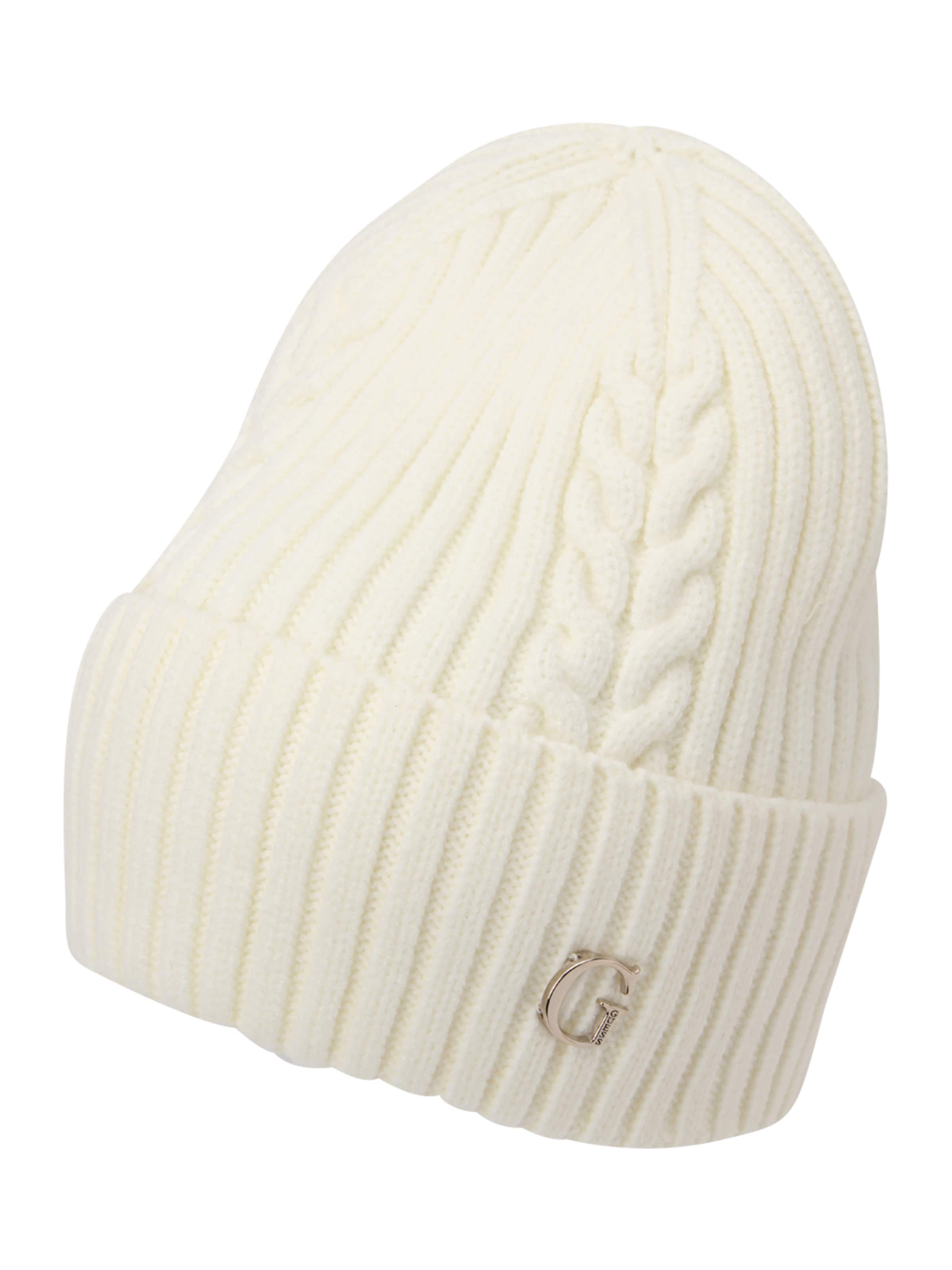 GUESS Σκούφος σε μπεζ: μπροστά