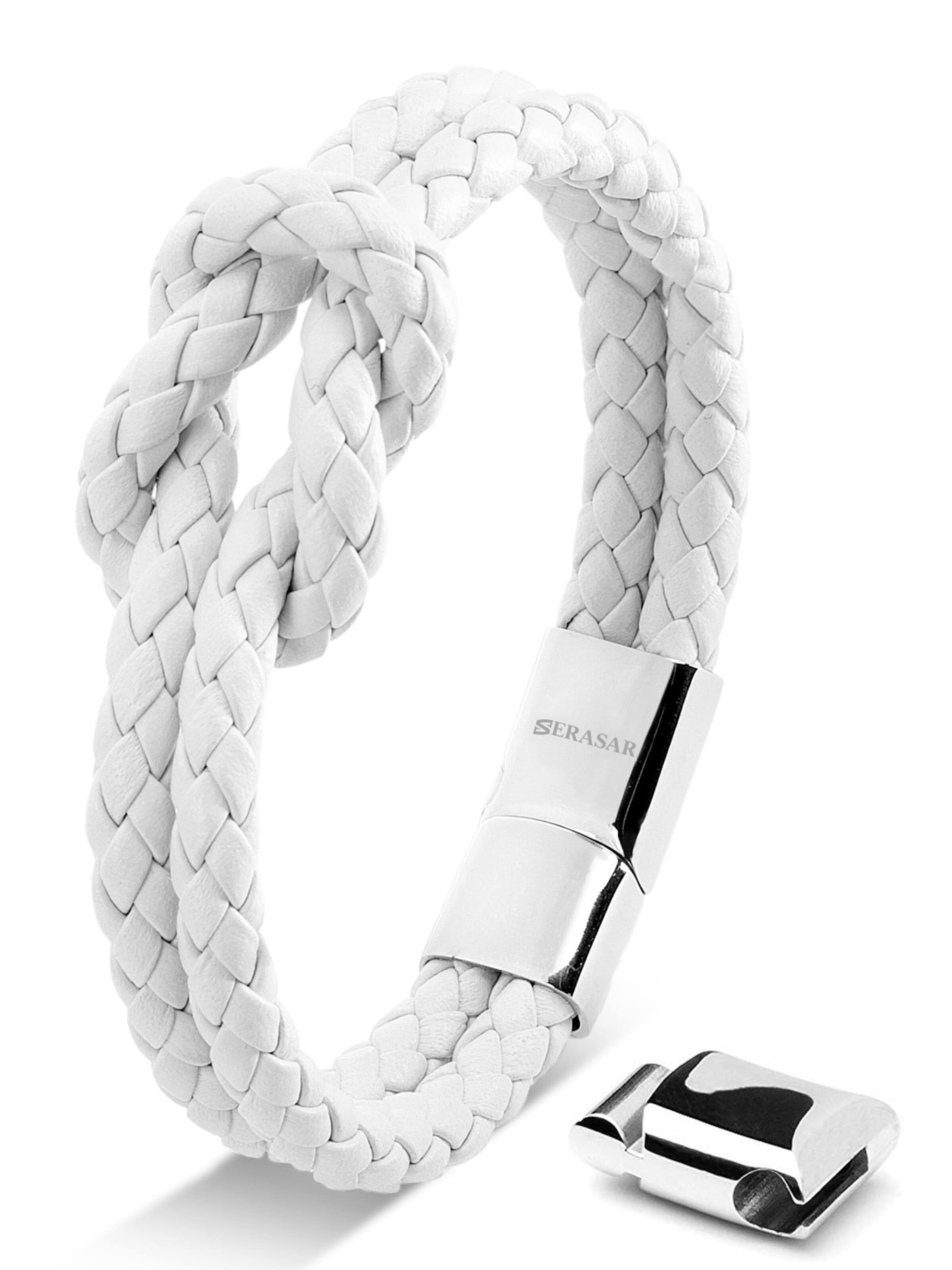 SERASAR Bracelet 'Knot' in White: front