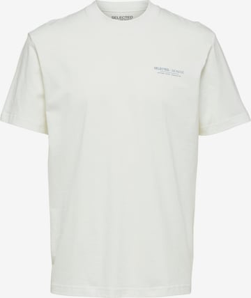 T-Shirt 'Matt' SELECTED en blanc : devant