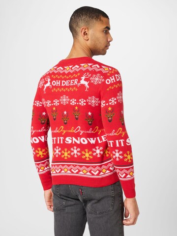 JACK & JONES Svetr 'Hoho' – červená