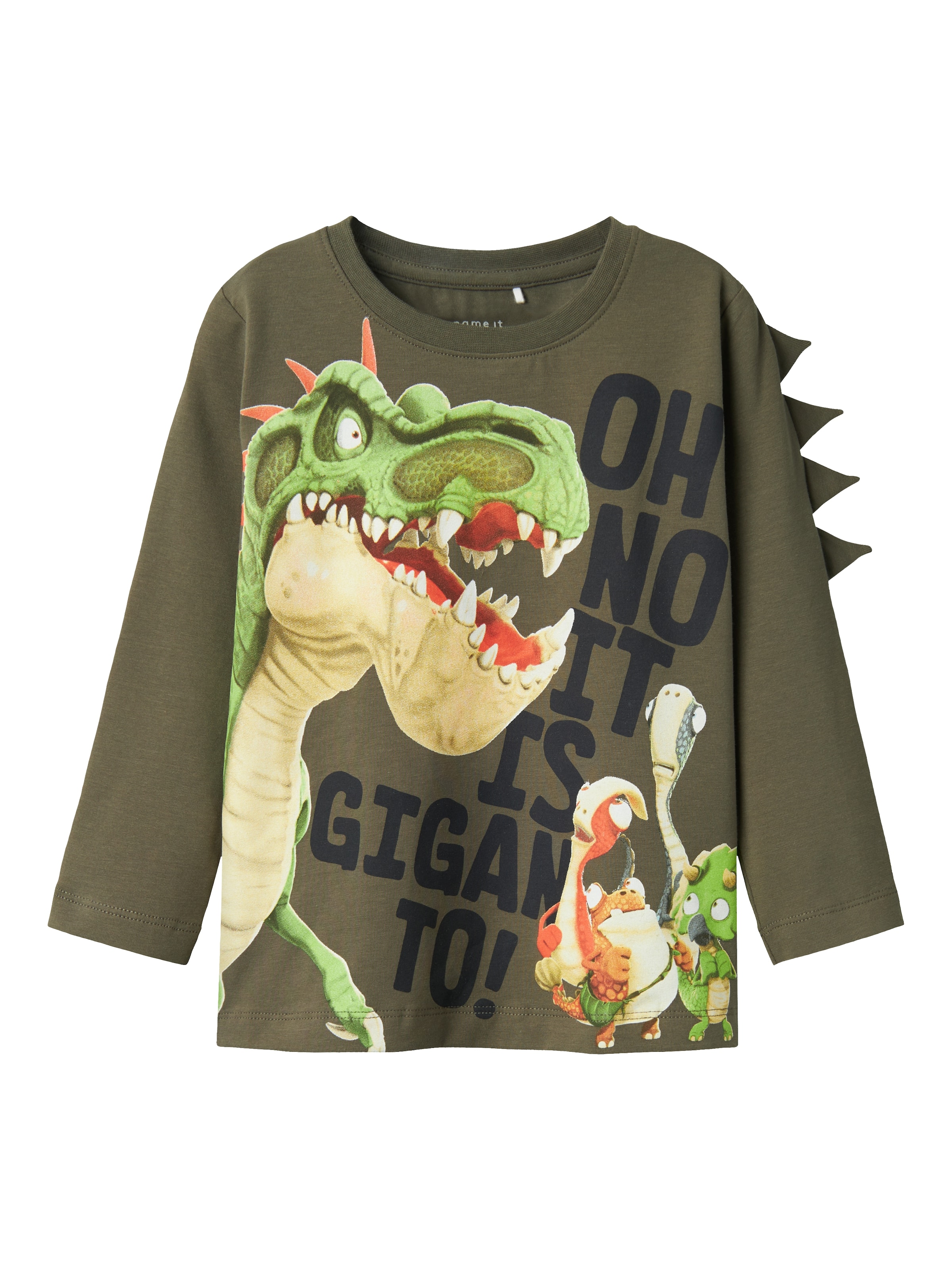 NAME IT Футболка 'DOVID GIGANTO' в Зеленый: спереди