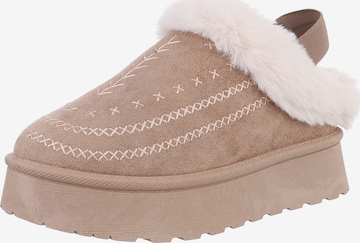 Ital-Design Pantolette in Braun: Vorderseite