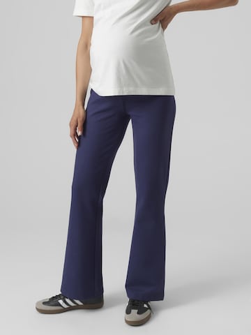 MAMALICIOUS Flared Leggings 'AYIA' in Blauw: voorkant