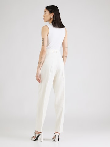 BOSS Black Regular Pleat-Front Pants 'Tefike' in White