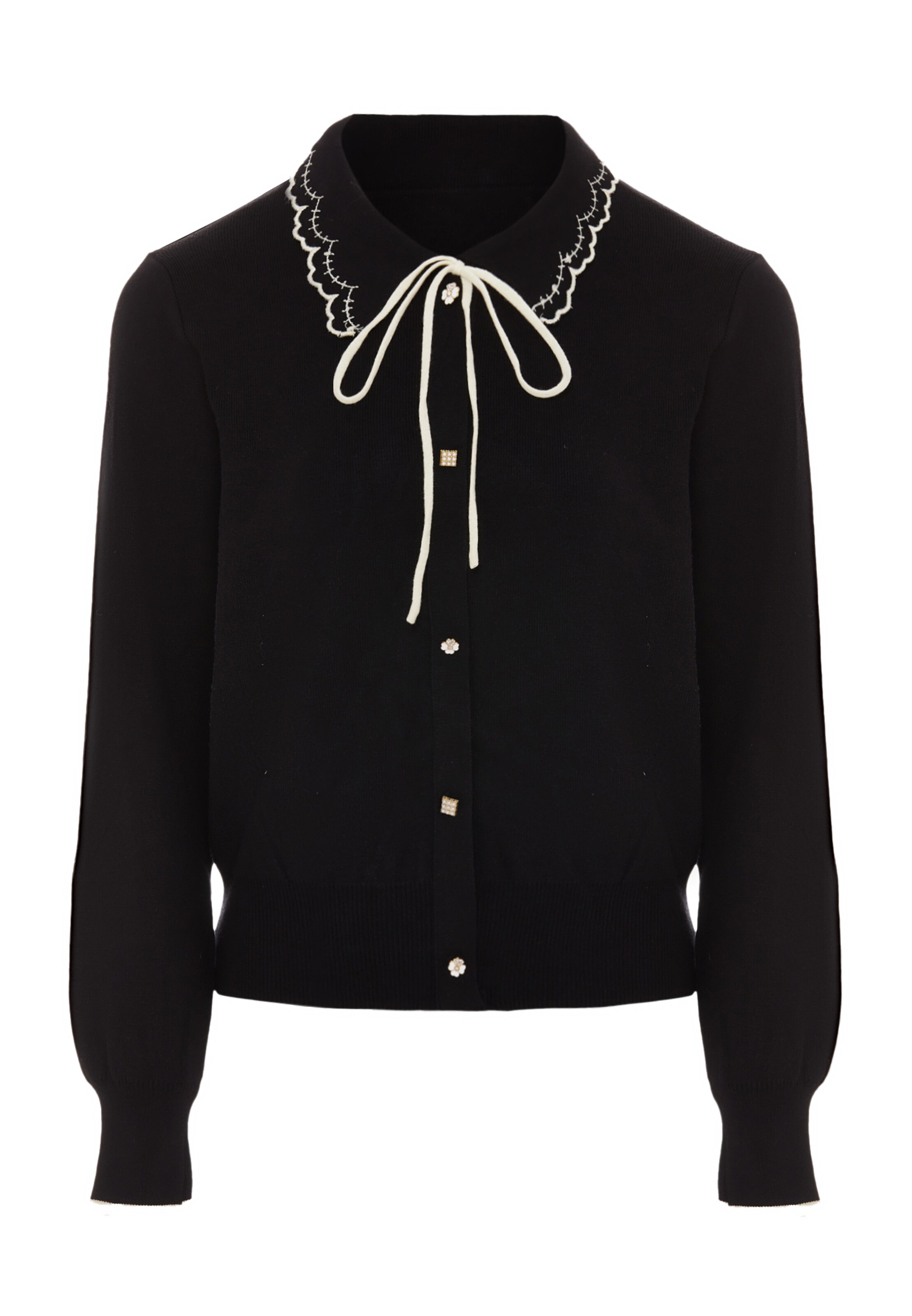 NAEMI Gebreid vest in Zwart: voorkant