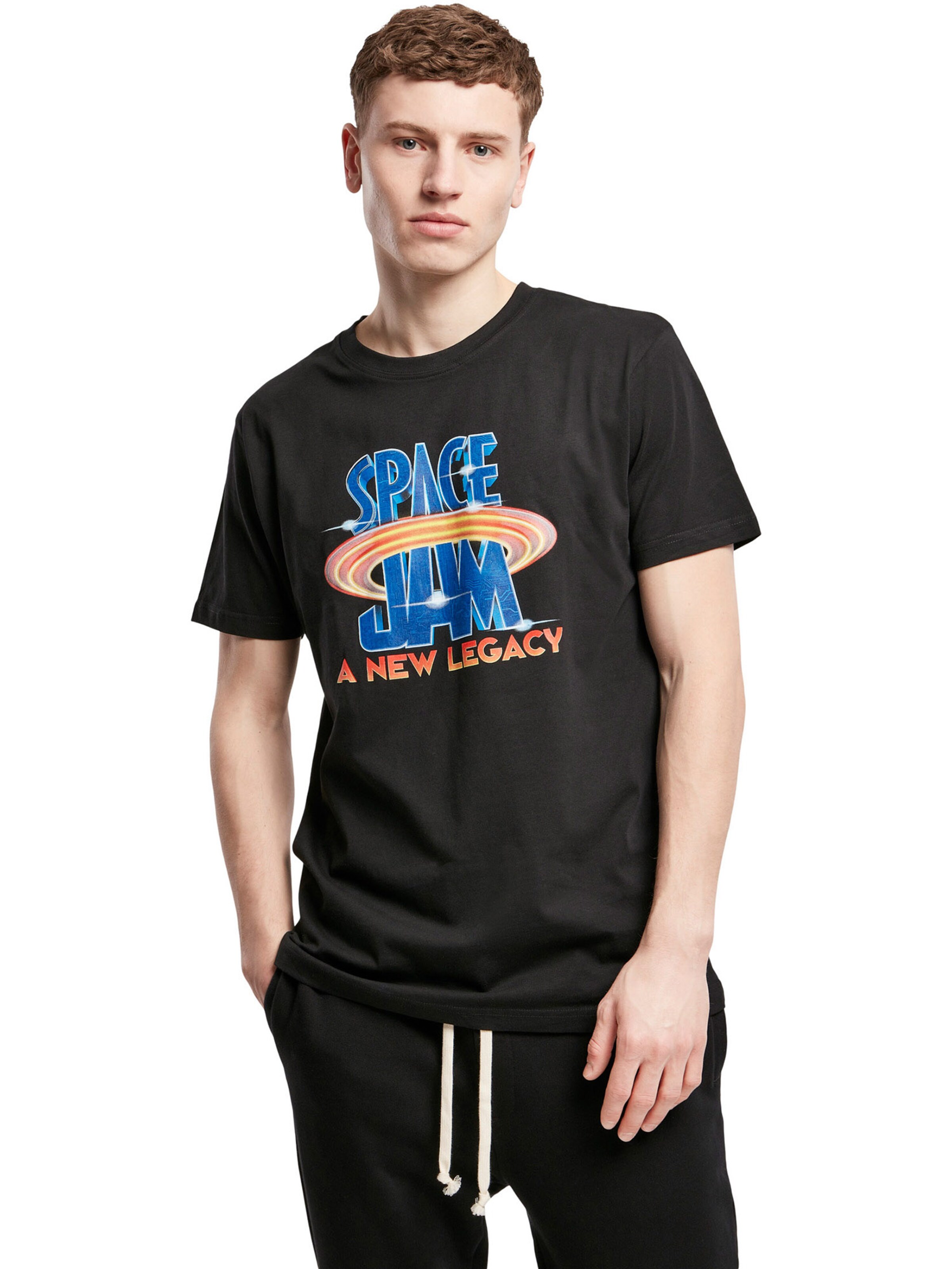 Mister Tee Shirt 'Space Jam' in Zwart: voorkant