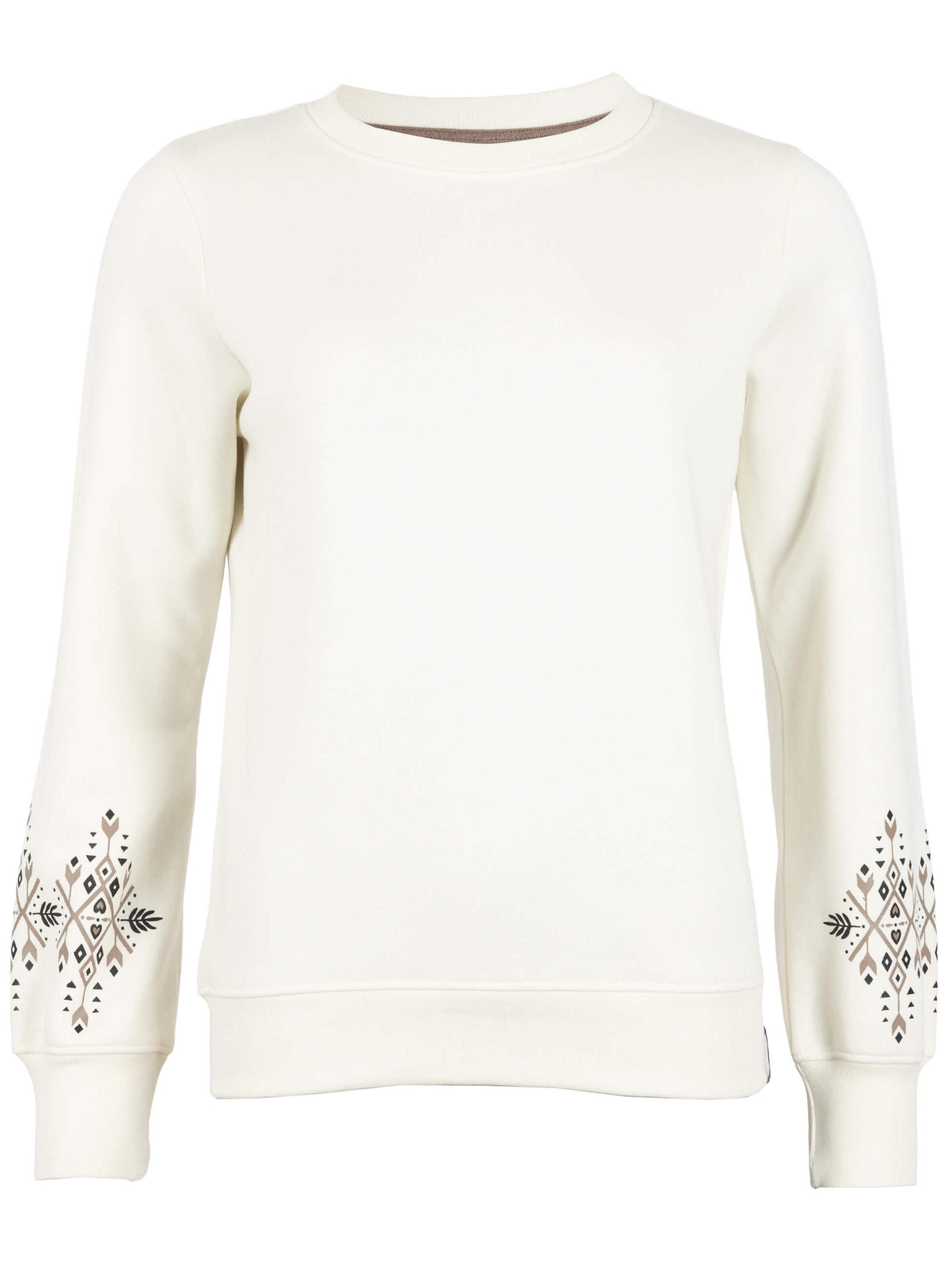 ROADSIGN australia Sweatshirt 'Sweatshirt Natural mit Ärmelprint & Rundhalsausschnitt'‌‌‌‌‌‌‌‌ in Weiß: Vorderseite