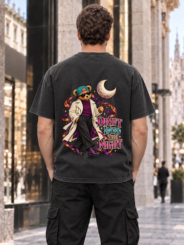 LUNØIR Studio Shirt 'TEDDY Moonlight Drift' in Black