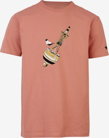 Cleptomanicx T-Shirt 'Buoys Boje' in Rot: predná strana