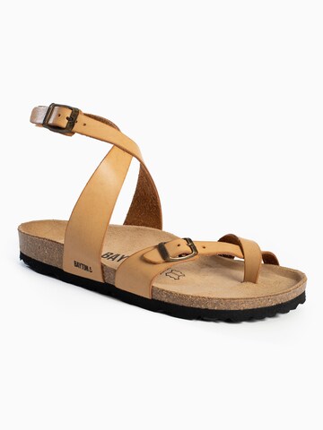 Bayton T-bar sandals 'Swan' in Brown