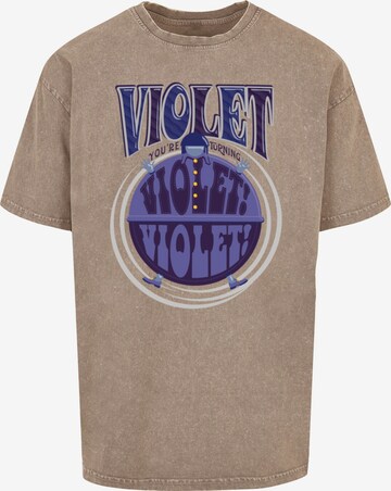ABSOLUTE CULT Shirt 'Willy Wonka - Violet Turning' in Beige: front