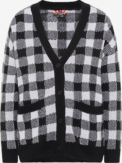 Kardiganas iš myMo ROCKS, spalva – pilka / juoda / balta, Prekių apžvalga