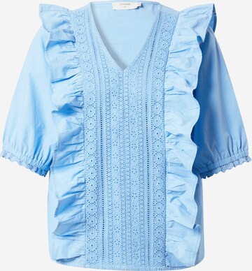 Cream Blouse 'Humla' in Blue: front
