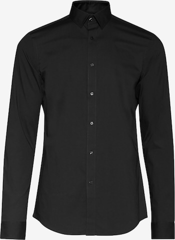 WE Fashion - Slim Fit Camisa em preto: frente