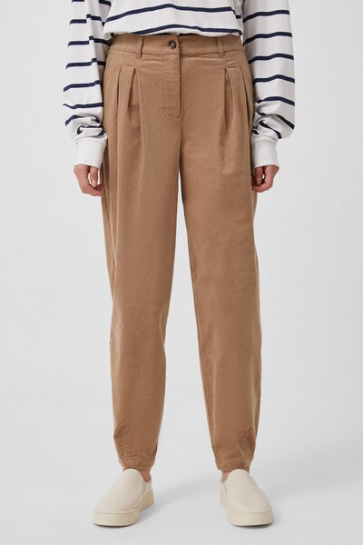 Finn Flare Stoffhose in dunkelbeige, Modelansicht