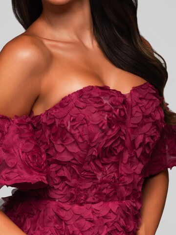 Ombre Evening Dress in Red: front