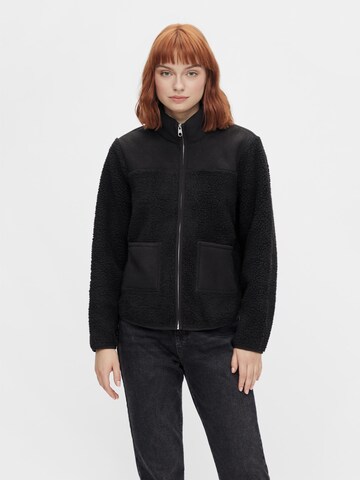 PIECES Fleece jas 'Sadie' in Zwart: voorkant