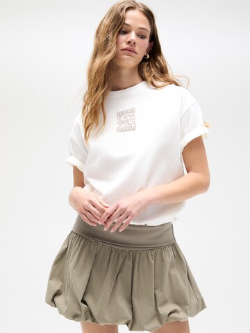 T-shirt Pull&Bear en blanc : devant