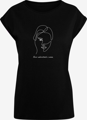Merchcode Shirt 'WD - Woman Figure' in Zwart: voorkant