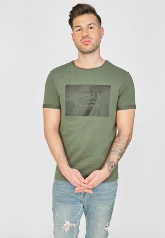 TOP GUN Shirt 'TG20213011' in Green: front