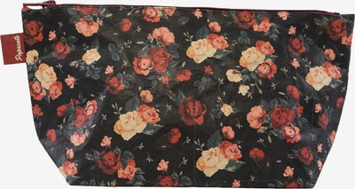 paprcuts Kosmetiktasche in pastellgrün / pastellorange / dunkelrot / schwarz, Produktansicht