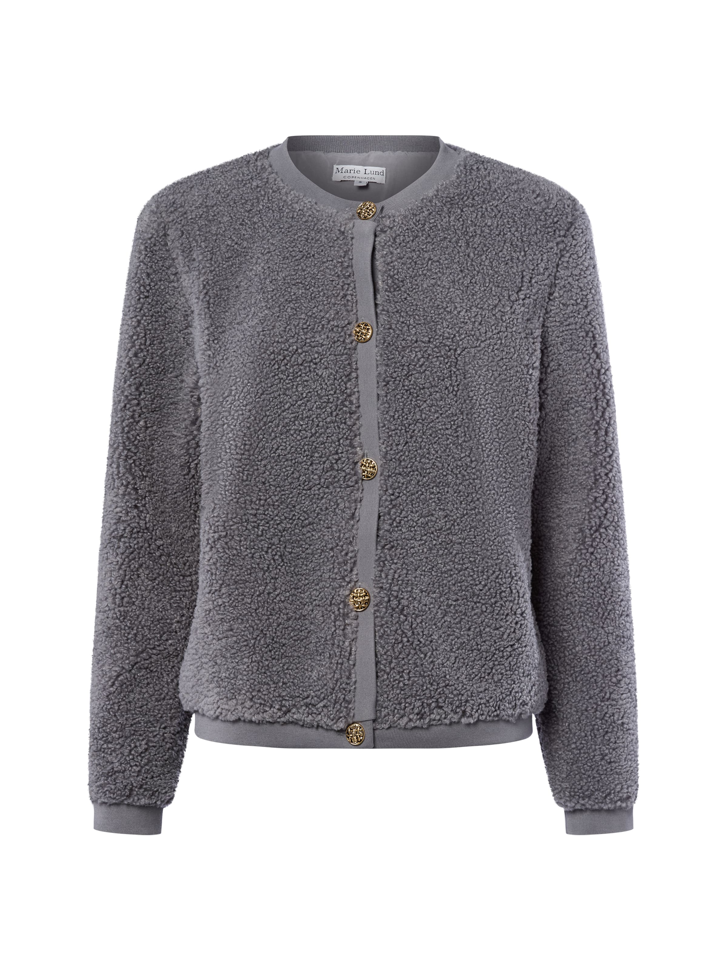 Marie Lund Fleece Jacket in Grey: front