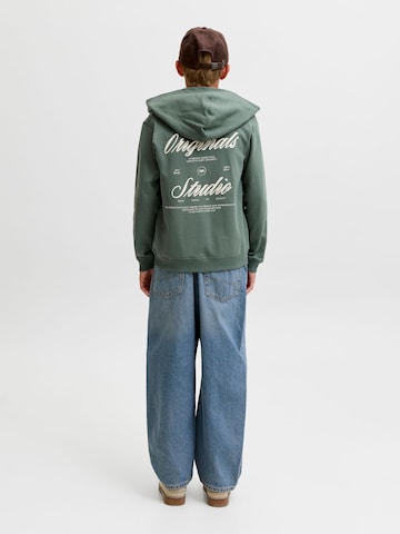 Jack & Jones Junior Кофта на молнии 'JORNORREBRO TYPO' в Зеленый: спереди