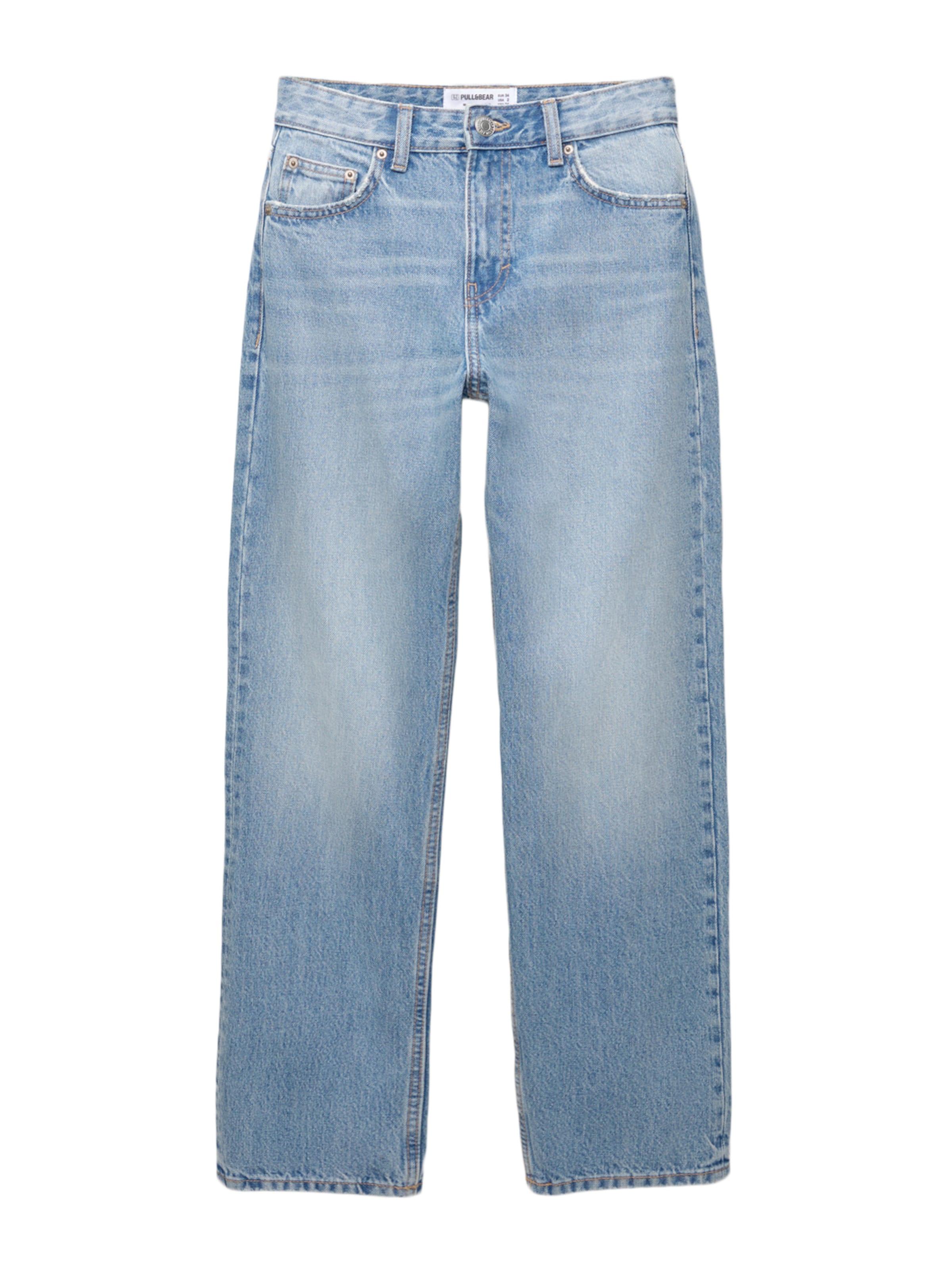 Pull&amp;Bear Regular Дънки в синьо: отпред