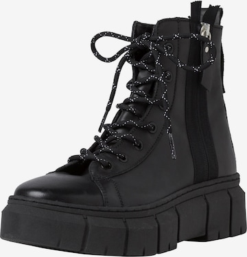 TAMARIS Lace-Up Ankle Boots in Black: front