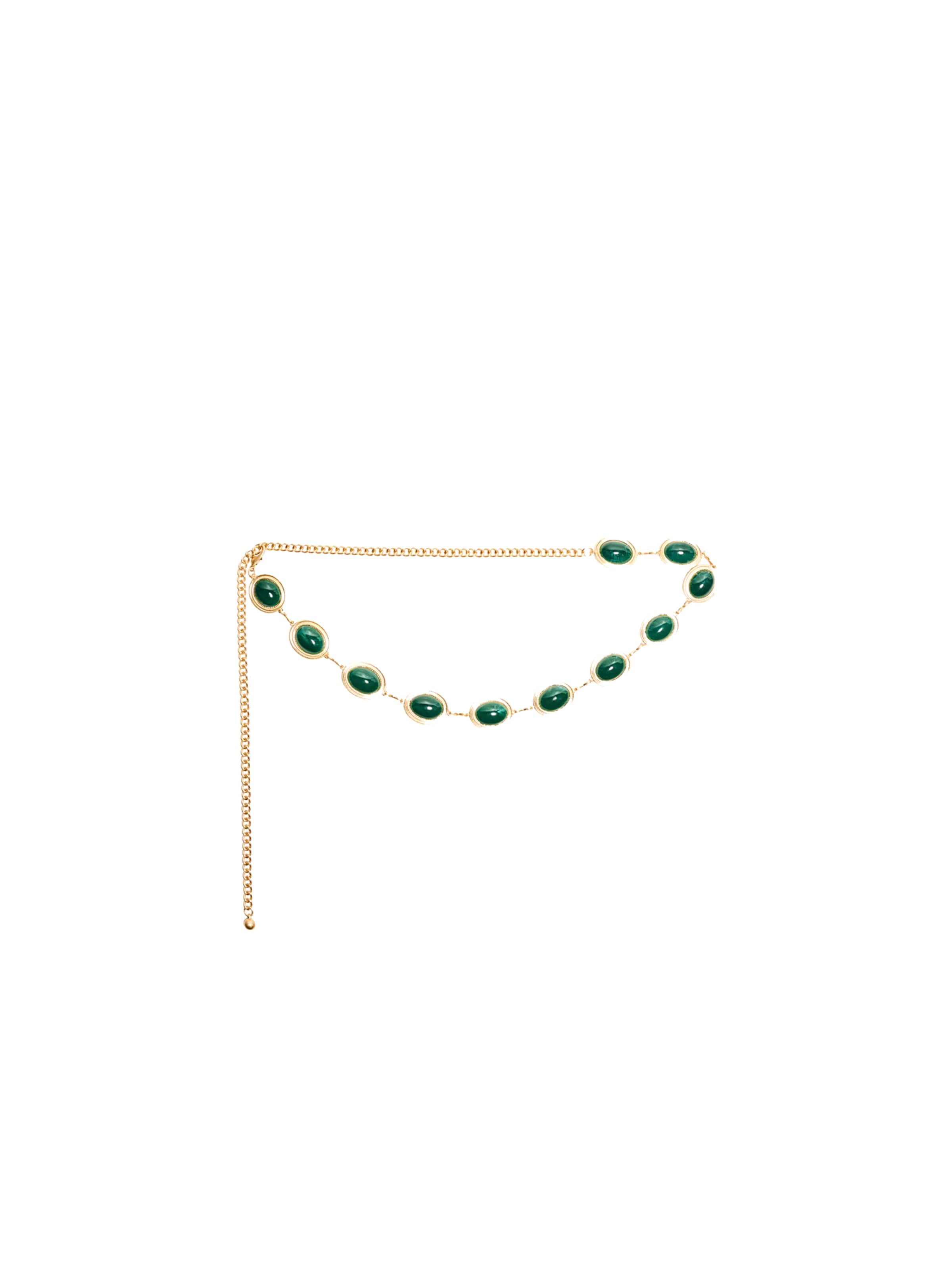 Bershka Belt in Gold / Green, Item view