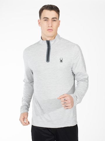 T-Shirt fonctionnel Spyder en gris : devant