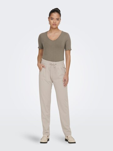 JDY Regular Pleat-Front Pants 'Catia' in Beige