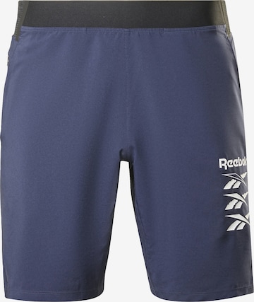 Regular Pantaloni sport de la Reebok pe albastru: față