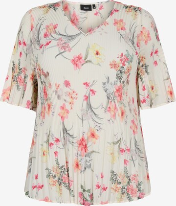 Zizzi Blouse 'Cathrine' in Wit: voorkant