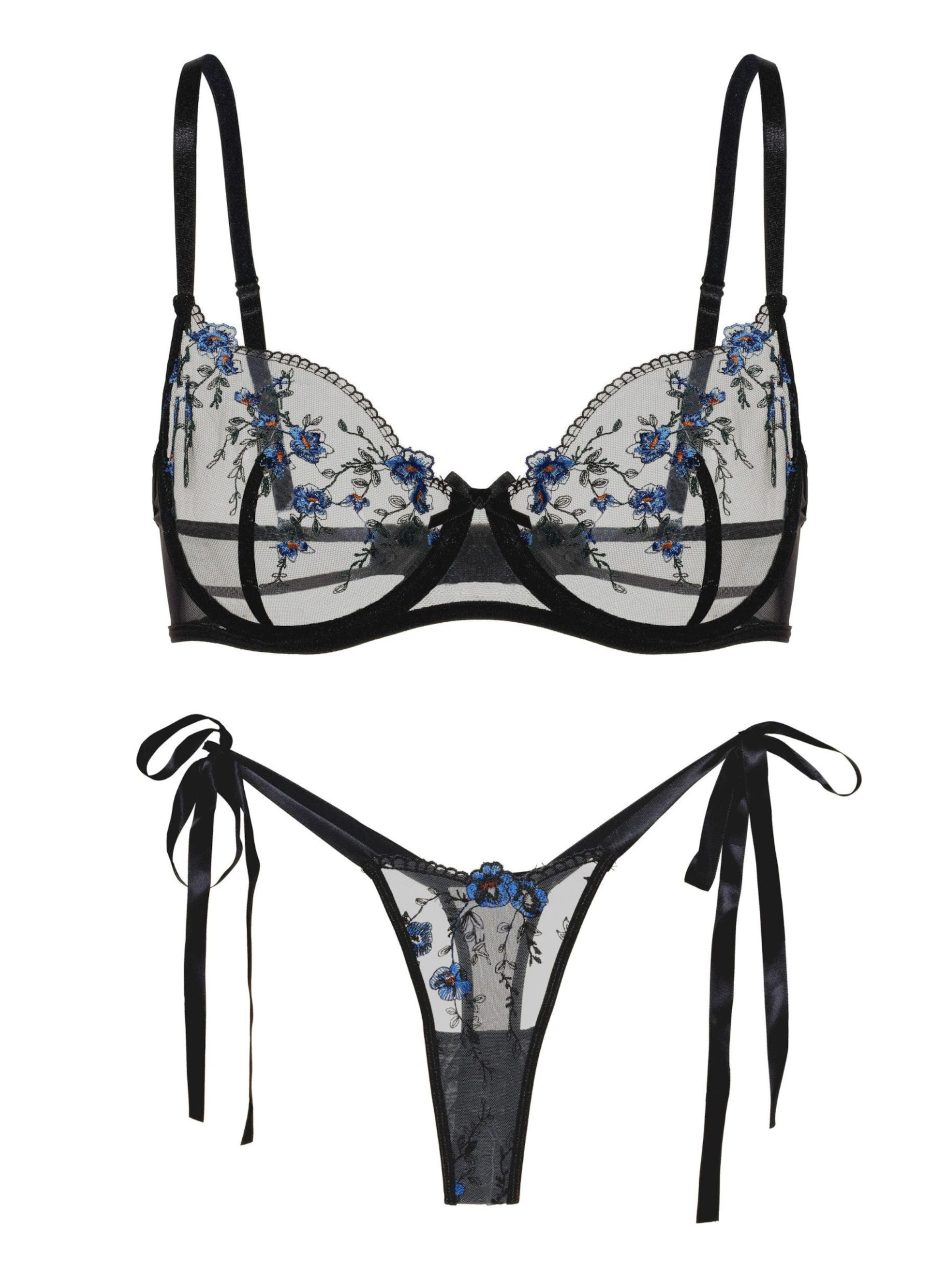 Orchibelle Balconette Wäsche-Sets‌‌‌‌‌‌‌ in Schwarz: Vorderseite