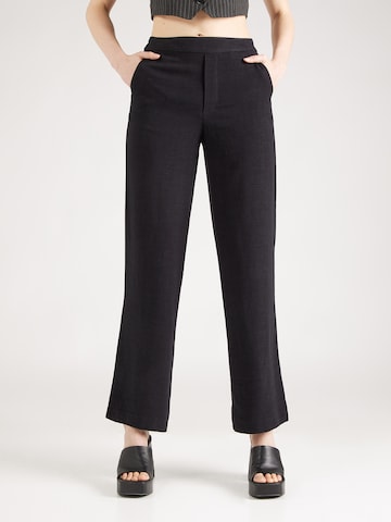 OBJECT Loose fit Trousers 'Sanne Aline' in Black: front