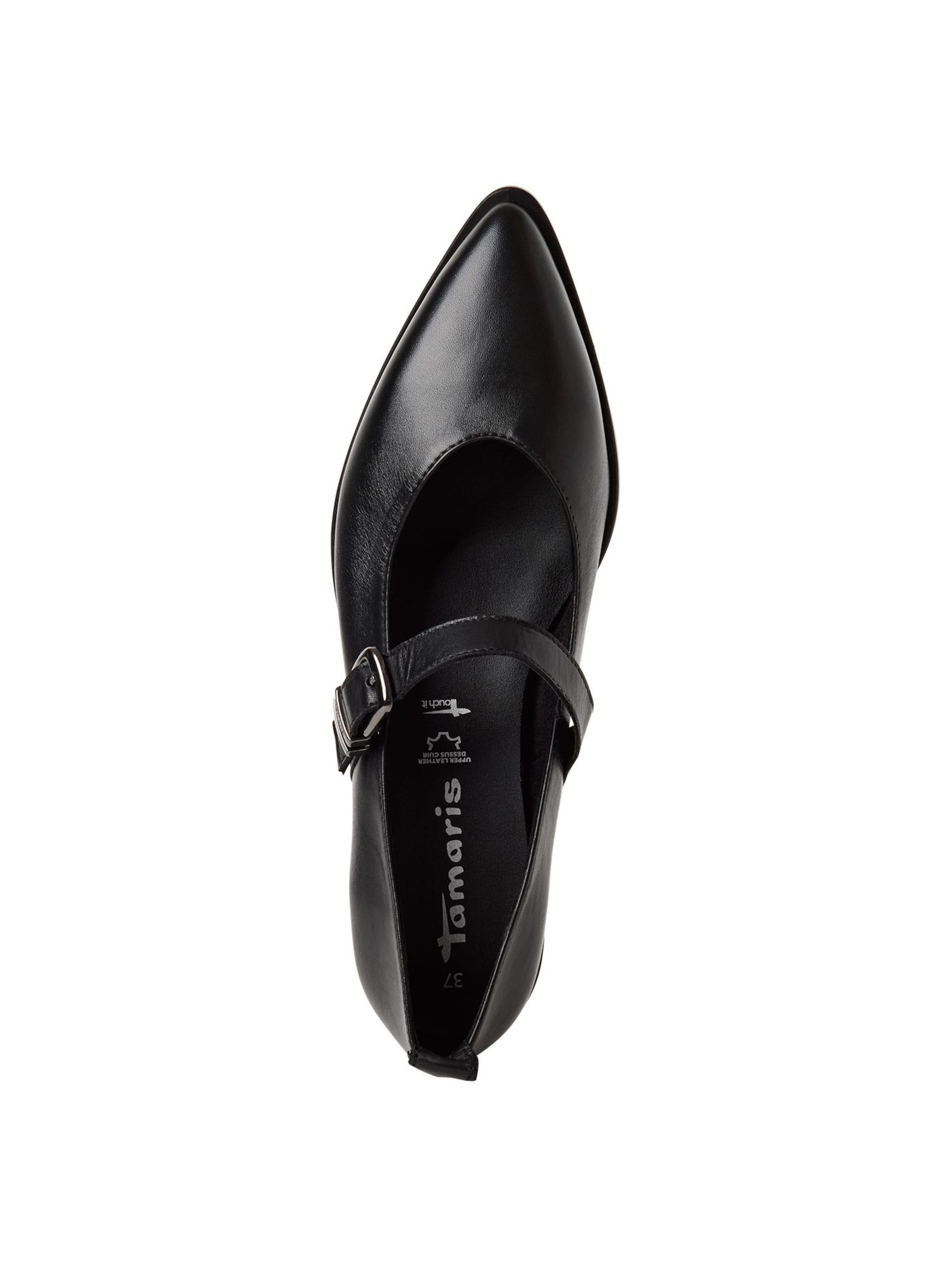 Tamaris Ballet Flats with Strap in Black