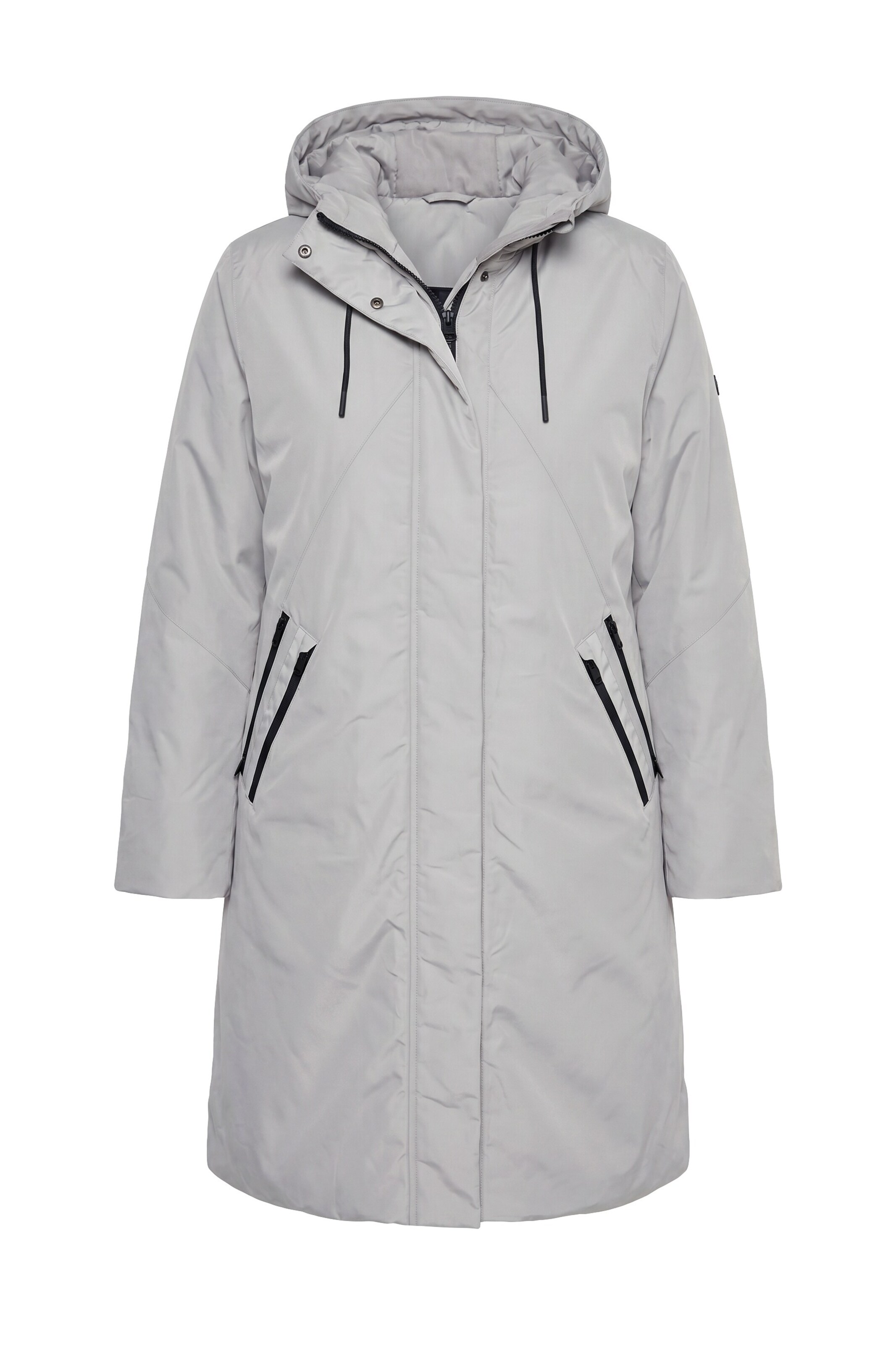Ulla Popken Between-seasons coat in Grey: front