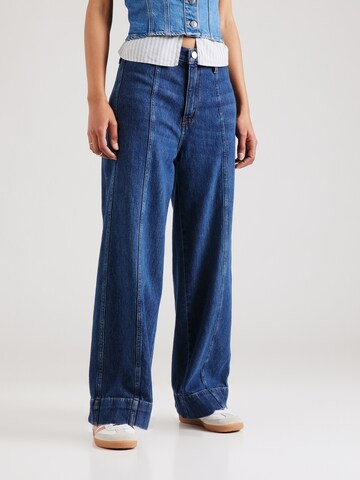 FRAME Wide leg Jeans in Blauw: voorkant