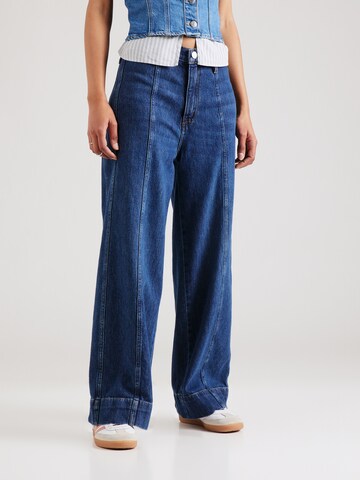 FRAME Wide Leg Jeans i blå: forside