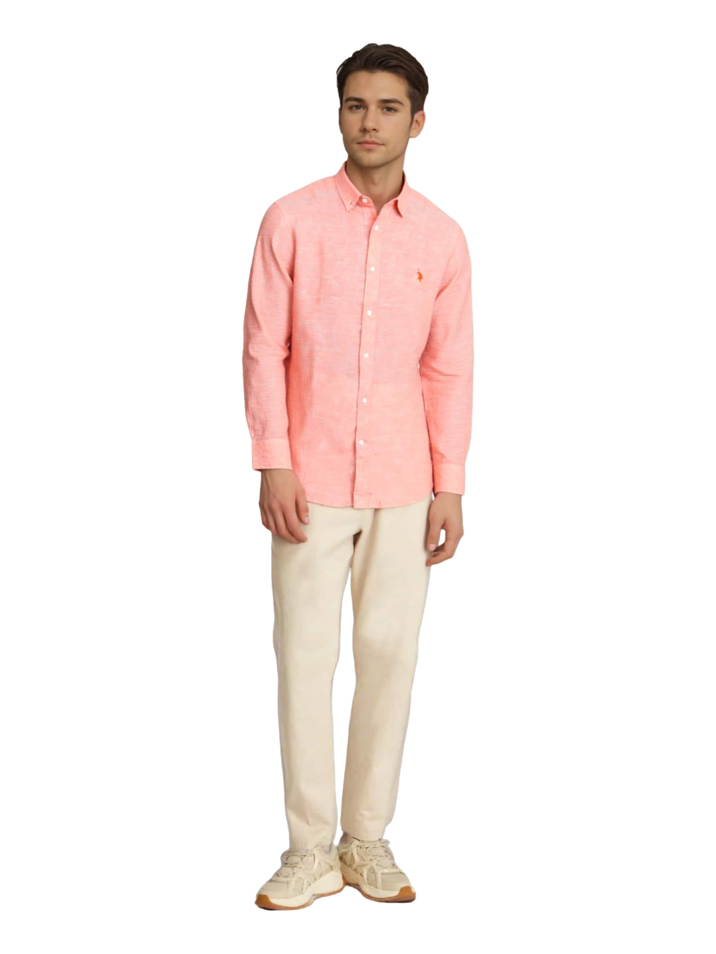 U.S. POLO ASSN. Regular fit Button Up Shirt in Pink